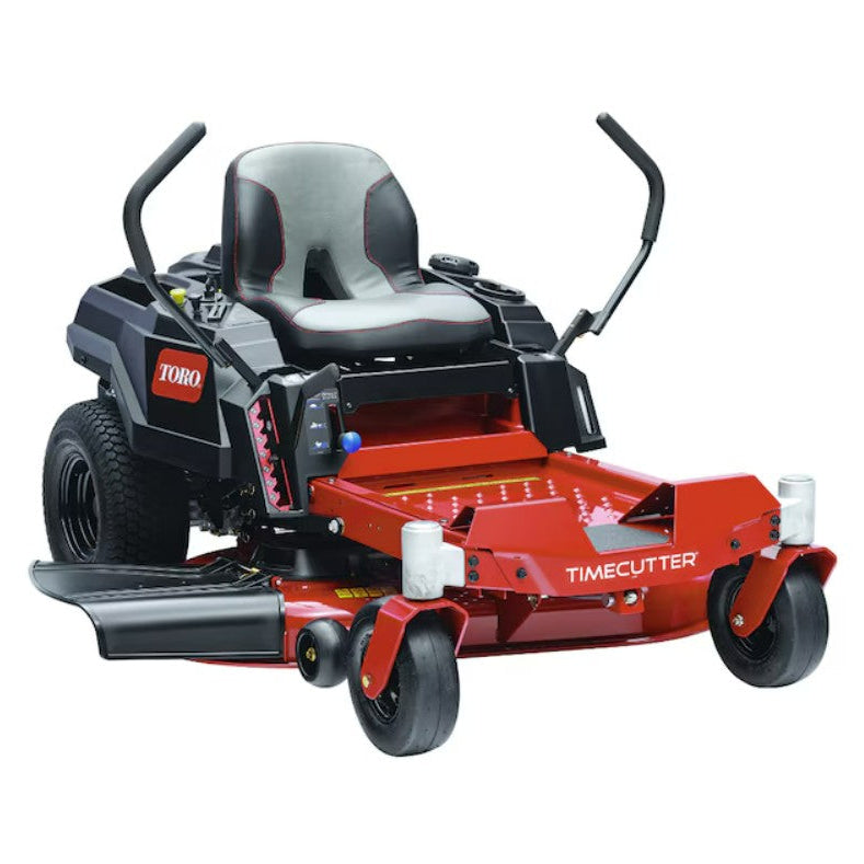 Red Toro Timecutter riding lawn mower on a white background