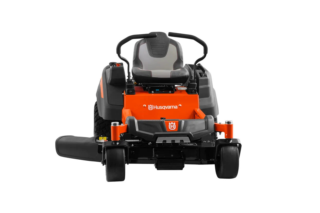 Husqvarna riding lawn mower on a white background
